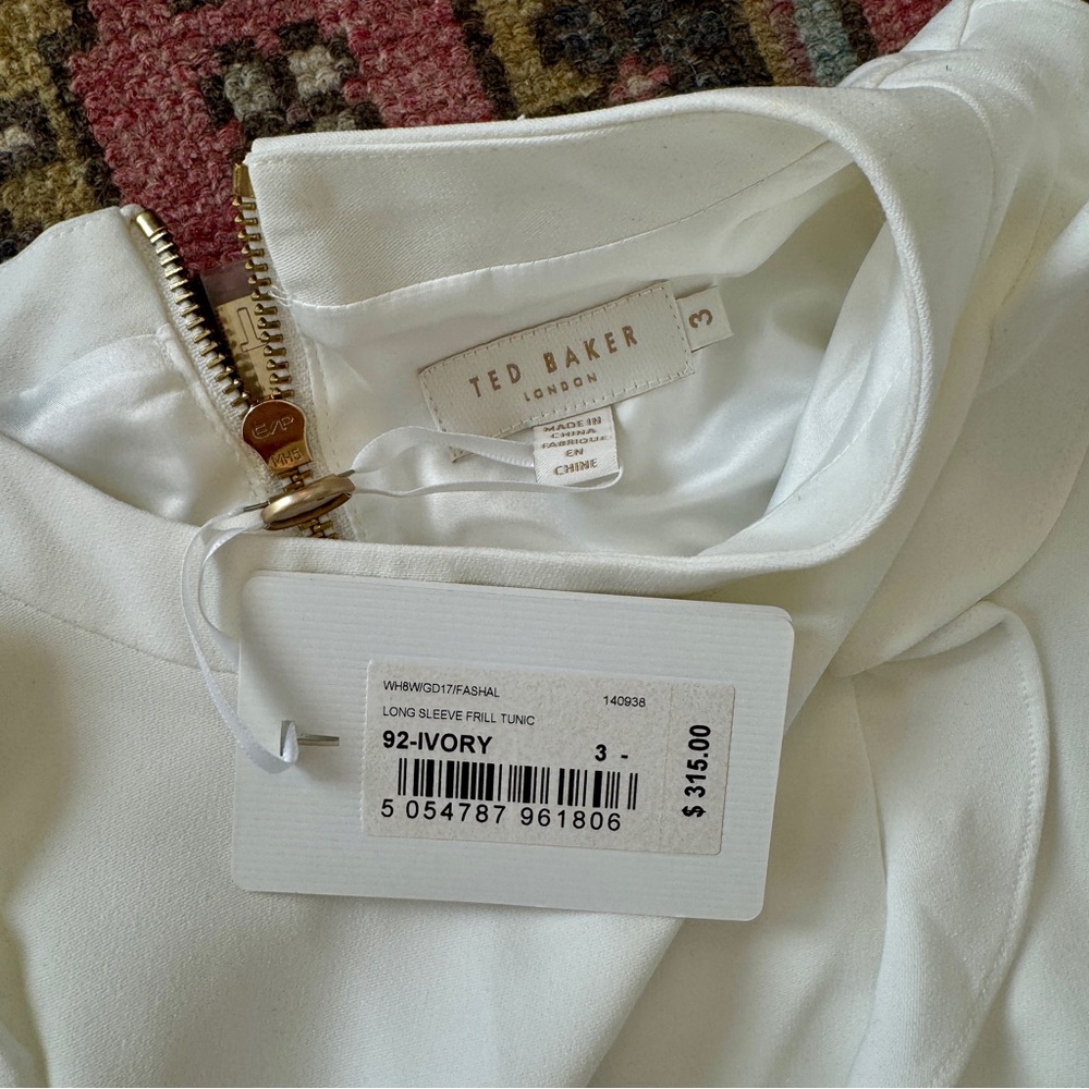 Ted Baker Fashal Long Sleeve A-Line White Dress SZ 3 NWT Perfect for holidays - Picture 7 of 12